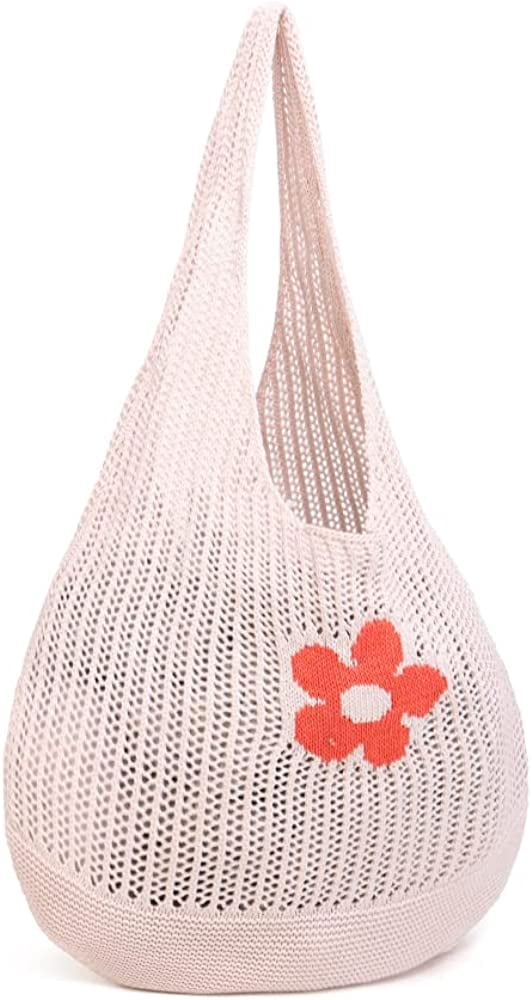 CoCopeaunts Womens Beach Tote Bags Shoulder Handbags knit bag Tote bag aesthetic Accessories for school Crocheted cute Tote bags