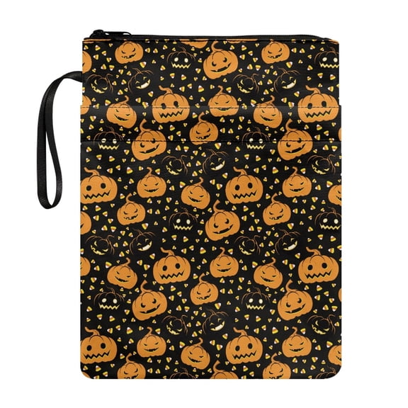 HELLHERO Book Club Gifts Book Sleeve Protector, 8.66 x 11.42 Polyester Storage & Portability Carrying Book Case Protector Wrap Bag with Pocket, Retro for Readers