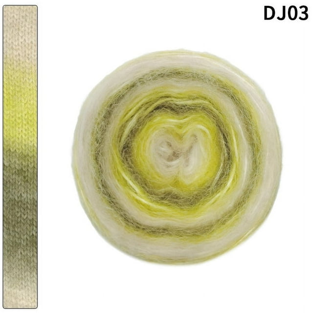Nvzi Hilo de 200 g, hilo acrílico al 58 % para crochet, kit de crochet que cambia de color suavemente, hilo grande, amarillo