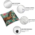 thumbnail image 4 of Jiayy Horse Flower Throw Pillow Covers  Pillow case Farmhouse Pillow Cover Square Cushion for Living Room Couch Sofa Bed Home Outdoor Indoor Decorative Set of 2 White, 4 of 6