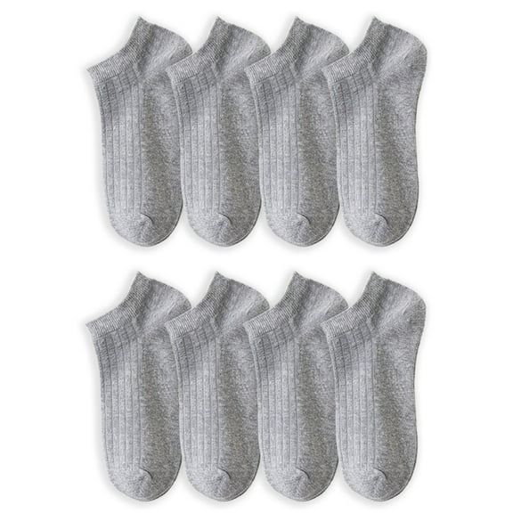 Men No Show Socks 8 Pairs Invisible Cotton Socks Non Slip Short Socks Comfortable and breathable,light gray