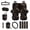 Black - Horse American Flag, variant on Highland Cow Print Automotive Seat Covers Set Aztec Sunflower Print Car Seat Protectors with Steering Wheel Cover Seatbelt Pads Rearview Mirror Cover Cup Cushions and Keychain
