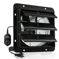 VEVOR 10 inch Shutter Exhaust Fan, Wall Mounted Attic Vent Fan with Variable Speed Controller, 900 CFM, AC Motor, Heavy-duty Steel, Low Noise for Shed, Garage, Greenhouse Ventilation Cooling, Black