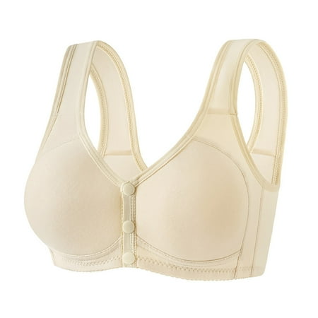 Baodmurt Wireless Bras for Women Lounge & Sleep Tie-Front Closure Lingerie  Underwear  Beige 30BC