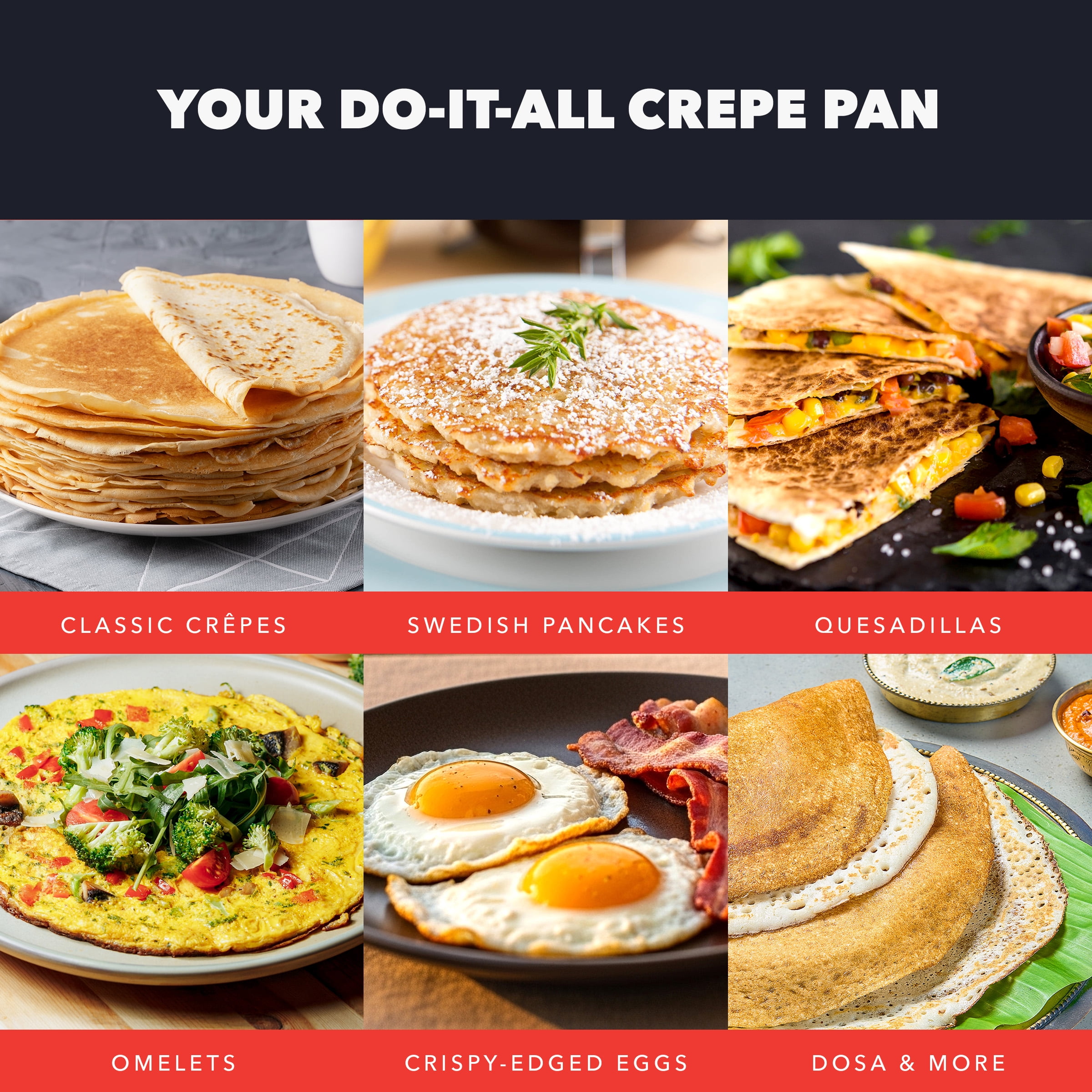 GreenPan Bobby Flay 11" Carbon Steel Crepe Pan, Pre-Seasoned, Nontoxic, Induction Compatible, Omelet Flat Griddle