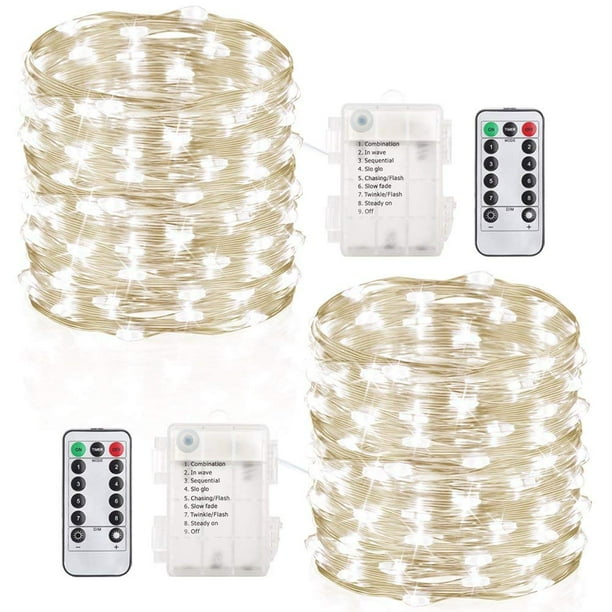 Qishi 33 Feet 100 Led Copper Wire String Lights Fairy Battery Operated Waterproof 8 Qishi 33 Feet 100 Led Copper Wire, How To Fix Battery Operated String Lights