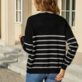 thumbnail image 6 of New trends for her GaThRRgYP Sweater Cardigans for Women,Women Striped Patchwork Knitted Sweater with Long Sleeved Sweater Cardigan Jacket Top Black L, 6 of 6