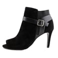 thumbnail image 4 of Marc Fisher Shimmee Women W Peep-Toe Leather Black Ankle Boot, 4 of 4