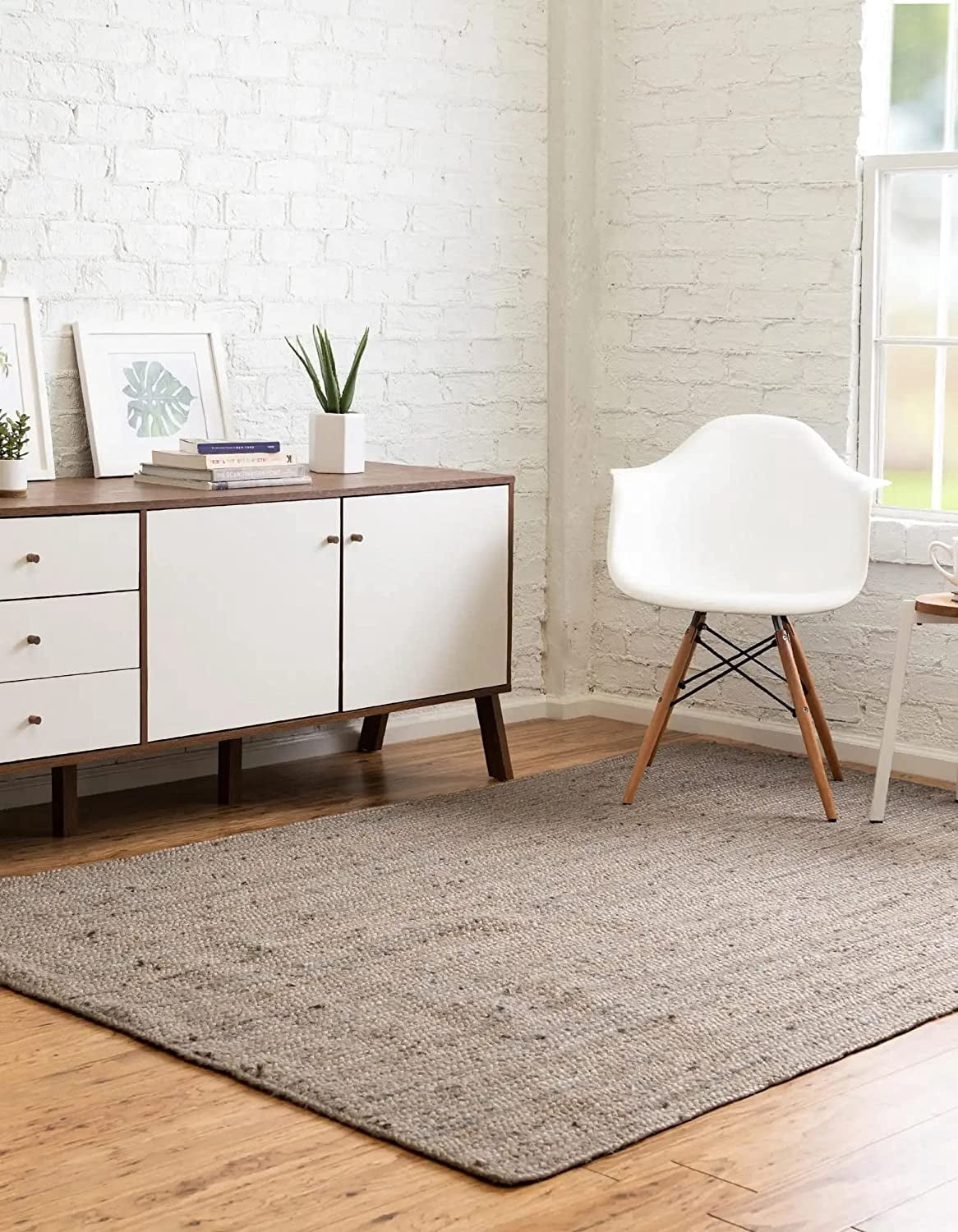 Agro Richer Grey Dye Rectangle Jute Area Rugs for Living, Carpet for Kitchen outdoor & Indoor (4x6" Feet)