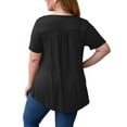 thumbnail image 5 of LETDIOSTO Women's Plus Size Tops Short Sleeve Shirts Lace Pleated Tunic Causal Tee Blouses M-4XL, 5 of 8