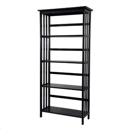 Mission Style Wall - Mission Style 5-Shelf Bookcase-Espresso