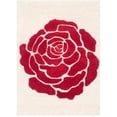 thumbnail image 1 of Safavieh Cambridge Collection CAM782I Handmade Moroccan Geometric Ivory and Red Premium Wool Area Rug (3' x 5'), 1 of 10