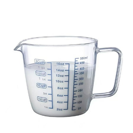 

i Kito 2 Cup Glass Measuring Cup 500ML Measure Cups with Handle & V-shaped Spout 16oz