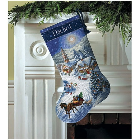 Sleigh Ride At Dusk Stocking Counted Cross-Stitch Kit, 16" Long
