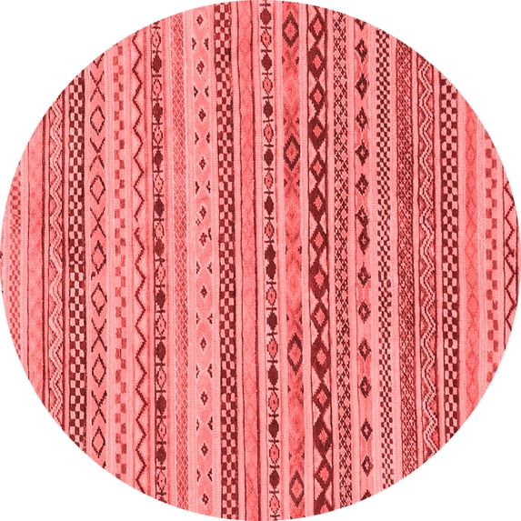 Ahgly Company Indoor Round Solid Red Modern Area Rugs, 5' Round