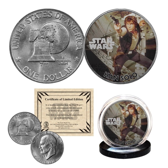 HAN SOLO - STAR WARS Officially Licensed 1976 Eisenhower IKE Dollar U.S. Coin