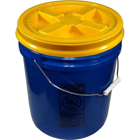 Blue 5 Gallon 90 mil Bucket with Gamma Seal Lid (Yellow)