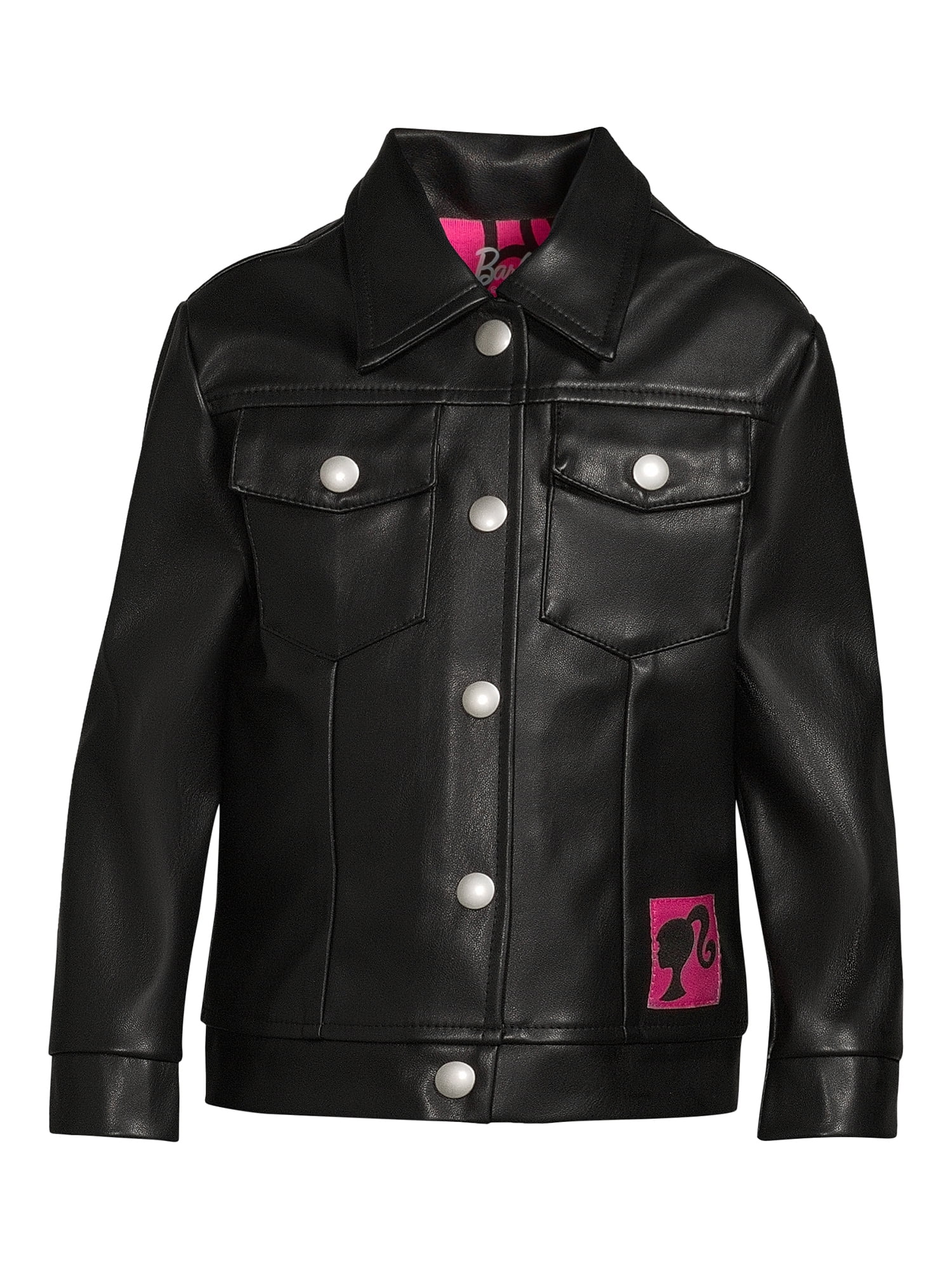 Barbie Toddler Girl Faux Leather Moto Jacket, Sizes 2T-5T