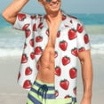 thumbnail image 7 of Fuzoiu Hand Drawn Strawberry Print Hawaiian Shirt for Men, Summer Beach Casual Short Sleeve Button Down Shirts, Men’s Beach Summer Shirts with Pocket,3X-Large, 7 of 7