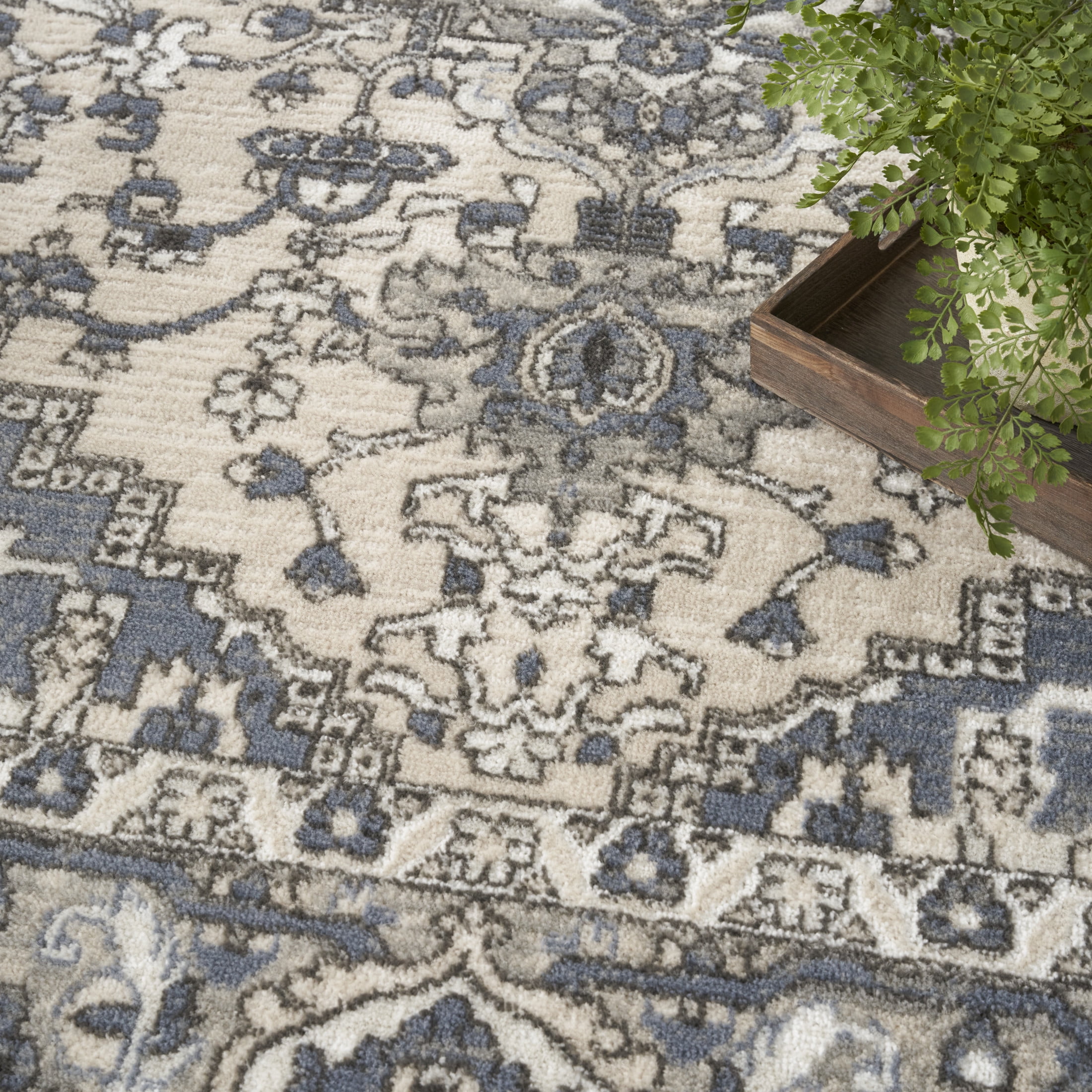 Nourison Concerto 6' x 9' Ivory Blue Vintage Indoor Rug