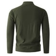 thumbnail image 4 of Hinvhai Men's Quarter Zip Sweater Pullover Pure Cotton Cable Knit Long Sleeve Business Casual Knitwear Army Green L(L), 4 of 6