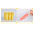 thumbnail image 3 of 2 moldes de silicona para paletas de helado caseros para niños, de grado alimenticio, fáciles de limpiar, amarillos, 3 of 5