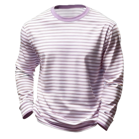 Kids Striped Shirts Long Sleeve O-Neck Tops Cotton T-Shirts Boys Girls Crew Neck Holiday Tshirts 3-14 Years