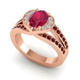thumbnail image 2 of 2.35 Ct Oval Cut Red Ruby & Garnet Gemstone Designer Anniversary Ring for Women Solid 14K Rose Gold Size 10 by Diamond-Capitals, 2 of 8