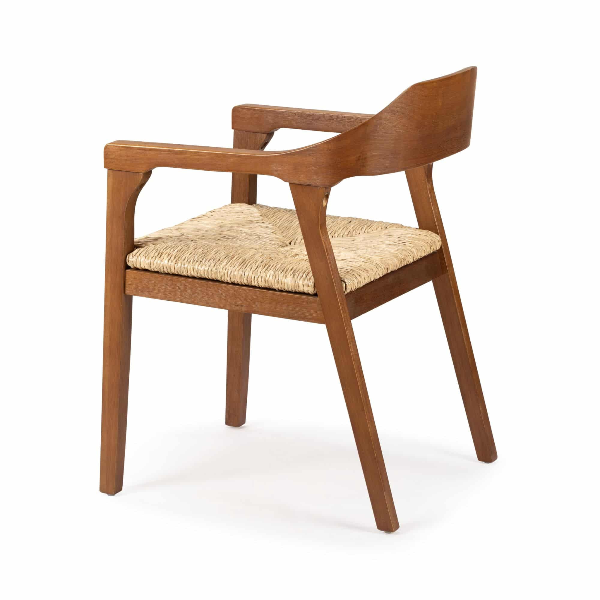 Rasmus Dining Rush Armchair - Chestnut Wire-Brush Finish