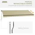 thumbnail image 4 of Outsunny 16' x 10' Retractable Awning Sunshade Shelter with Manual Crank Handle, Beige, 4 of 10