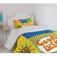 thumbnail image 4 of Ambesonne Vintage Quilted Bedspread Set 2 Pcs, Lucky Pop Art, Twin Size, Multicolor, 4 of 6