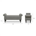 thumbnail image 3 of Jennifer Taylor Banc d'Accent d'Entrée Kathy Roll Arm Gris, 3 of 15