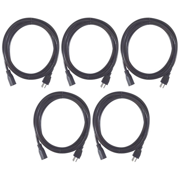 (5) Clutch CL-EC16310 Black 10FT 16 Gauge AC Extension Cords