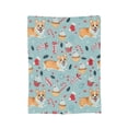 thumbnail image 2 of Cute Christmas Corgi Blanket - Festive Dog Fleece Throw Blanket 50x40, 2 of 6