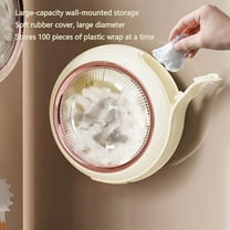 Disposable Cling Film Cover Organizer | Wall Mounted Plastic Wrap Storage Box with Suction Cup | Kitchen Cabinet & Refrigerator Organizer | 1-Pack