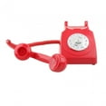 thumbnail image 3 of Guestbook, telephone Party,Retro Style Phone push button rotary,dial Vintage style Corded Phone home decor,desk Telephone Antique Old Fashioned Classic, Red, 3 of 10