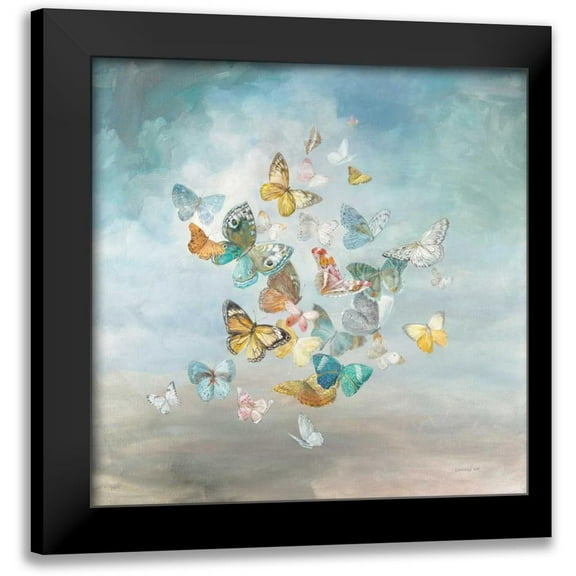 Nai, Danhui 12x12 Black Modern Framed Museum Art Print Titled - Beautiful Butterflies