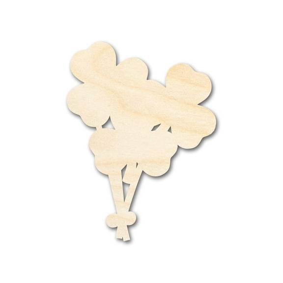 Unfinished Wood Shamrock Balloons Shape 7" / 1/2"