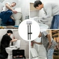 thumbnail image 3 of 1pc Dual Flush Toilet Water Tank Push Buttons with Rods Toilet Accessory (Silver), 3 of 8