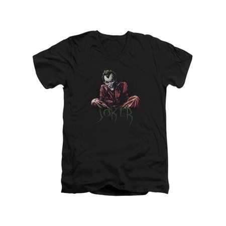 Batman DC Comics Joker Arkham Asylum Straight Jacket Adult V-Neck T-Shirt Tee
