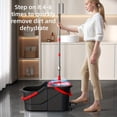 thumbnail image 4 of Foot-Operated Spin Mop and Bucket Set, Foot Pedal Wringing, 360° Rotating Stainless Steel Handle, Microfiber Mop Heads, for Hard Floors, Home  Office Cleaning, 4 of 11