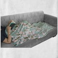 thumbnail image 6 of Weeping Flower Soft Flannel Fleece Throw Blanket, Freshly Blooming Cherry Blossom Branches Buds, Cozy Plush for Indoor and Outdoor Use, 70" x 90", Mint Pale Pink and Taupe, by Ambesonne, 6 of 6