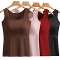 thumbnail image 5 of Tank Tops with Built in Bras Tummy Control Seamless Wide Strap Camisole Shaper Shelf Bra Tank for Senior Light pink 4XL, 5 of 9