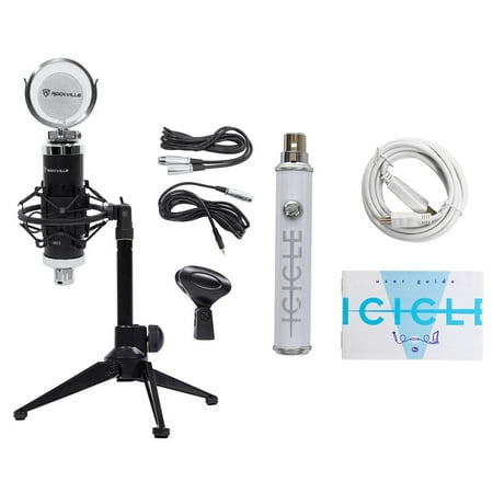 Rockville RCM03 Podcast Podcasting Microphone+USB+Stand+Shockmount+Pop Filter