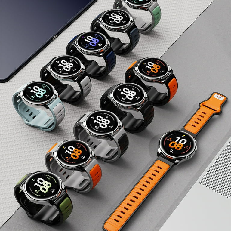 Sport Silicone Band for Samsung Galaxy Watch 4 Classic 46mm, Soft 
