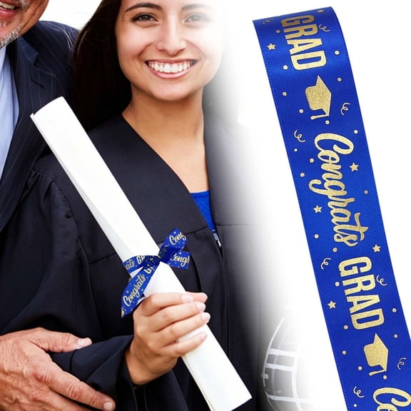 1 Roll 2026 Graduation Ribbon for Wrapping, Class of 2026 Craft Ribbon with Congrats Grad Print for Party Decorations, 1.0 in x 177.2 in Cloth, Clearance C