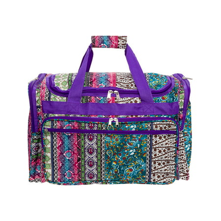 Womens 22&quot; Boho Print Carry On Travel Tote Weekender Duffel Bag - www.bagssaleusa.com