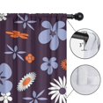 thumbnail image 4 of Blackout Kids Curtains,Darkpurple Daisy Flower Orange Petals Pattern Childrens Insulated Curtains Set Of 2,Bedroom Essentials,Toddler Room Decor 52"x84", 4 of 5