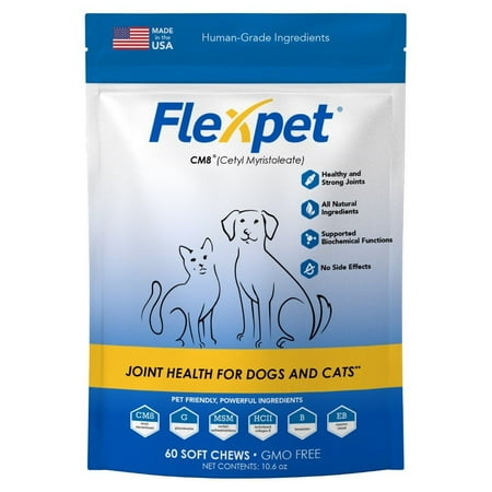UPC: 0896498000277 | Flexpet with CM8 – Joint Support for Dogs and Cats- Maximum Strength 60 count