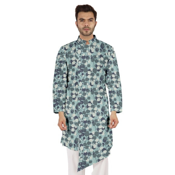 Atasi Indian Designer Kurta For Mens Casual Traditional Printed Ethnic Long Shirt Kurta